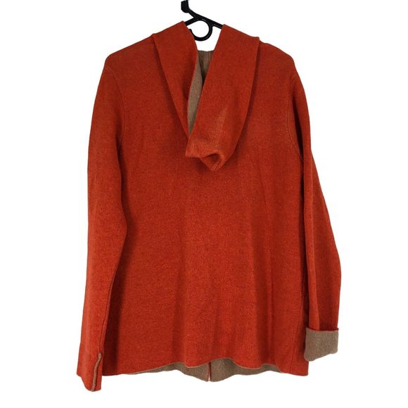 A•IDA Wool Hooded Cardigan w/2 Front Pockets, Neck Closure, Soft & Cozy SZ L - Picture 2 of 8